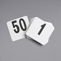 American Metalcraft 4" Heavy Plastic Table Number Cards - 1 to 50