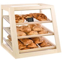 Cal-Mil Blonde 21" x 21 1/2" x 21 1/2" Maple Wood Attendant Serve 3-Tier Slanted Front Display Case 3432-71