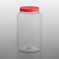 1 Gallon Round PET Plastic Jar with Red Lid