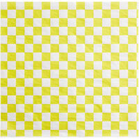 Choice 15" x 15" Yellow Check Deli Sandwich Wrap Paper - 4000/Case
