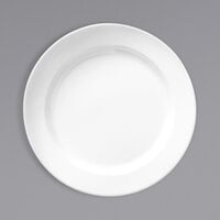 Libbey Basics 6 1/4" Bright White Medium Rim Melamine Plate - 36/Case