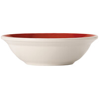 Libbey Basics 10 oz. Bright White Narrow Rim Melamine Bowl with Red Band - 36/Case