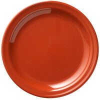 Libbey Cantina 9" Cayenne Uncarved Melamine Round Plate - 12/Case