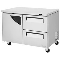 Turbo Air TUF-48SD-D2-N Super Deluxe 48" Undercounter Freezer with One Door and Two Drawers