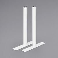 BFM Seating Uptown 24" x 4" Round Column White Steel Bar Height End Table Base Set - 2/Set