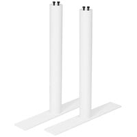 BFM Seating Uptown Round Column White Steel Dining Height End Table Base Set - 2/Set