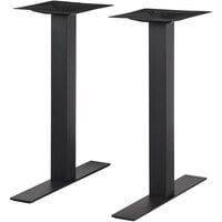 BFM Seating Uptown Square Column Sand Black Steel Dining Height End Table Base Set - 2/Set