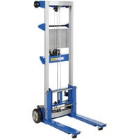 Vestil 500 lb. Hand Winch Fork Lift Truck with 22" Forks, Rolling Handle, and Fixed Straddle Base A-LIFT-R