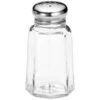 Tablecraft 1 oz. Glass Paneled (Salt and Pepper) Shaker with Stainless Steel Top - 12/Case
