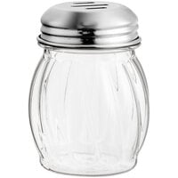 Tablecraft 6 oz. Clear Tritan™ Plastic Swirl Shaker with Chrome Plated Slotted Top