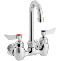 Waterloo Wall Mount Faucet with 3 1/2" Gooseneck Spout and 4" Centers