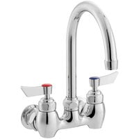Waterloo Wall Mount Faucet with 6" Gooseneck Spout and 4" Centers