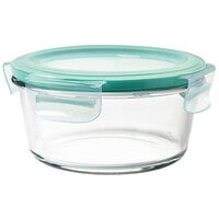 OXO Good Grips SmartSeal 4 Cup Clear Round Glass Container with Leakproof Snap-On Lid