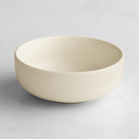 Acopa Pangea 10 oz. Fog White Matte Porcelain Nappie Bowl - 24/Case