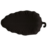 GET LE-2514-BK 25" x 13 3/4" Black Sonoma Melamine Leaf Platter - 6/Case
