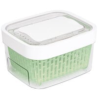 OXO GreenSaver 1.6 Qt. Rectangular Polypropylene Produce Keeper with Colander and Lid