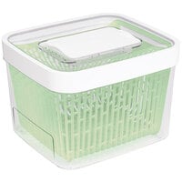 OXO GreenSaver 4.3 Qt. Rectangular Polypropylene Produce Keeper with Colander and Lid