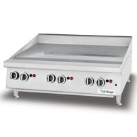 U.S Range UTGG24-GT24M 24" Natural Gas Chrome Plated Countertop Griddle with Thermostatic Controls - 56,000 BTU