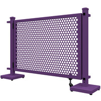 SelectSpace 56" x 10" x 34" Purple Circle Pattern Gate with Straight and Corner Stands