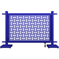 SelectSpace 56" x 10" x 34" Royal Blue Square Weave Pattern Gate with Straight Stands