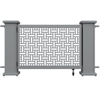 SelectSpace 62" x 10" x 34" Stock Gray Square Weave Pattern Gate with Straight Planter Stands