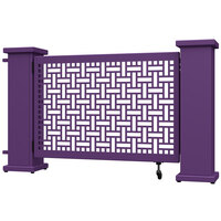 SelectSpace 62" x 10" x 34" Purple Square Weave Pattern Gate with Straight and Corner Planter Stands
