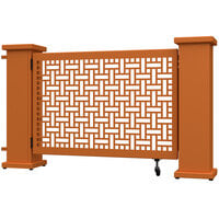 SelectSpace 62" x 10" x 34" Burnt Orange Square Weave Pattern Gate with Straight and Corner Planter Stands