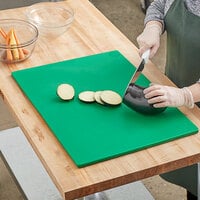 Choice 24 inch x 18 inch x 1/2 inch Green Polyethylene Cutting Board