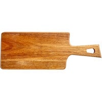 Acopa 10 1/2 inch x 6 inch Acacia Wood Serving Board with 5 inch Handle