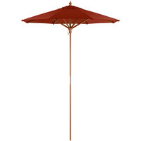 Lancaster Table & Seating 6' Sunset Pulley Lift Wood Umbrella