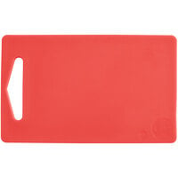 Choice 10" x 6" x 3/8" Red Polyethylene Cutting Board