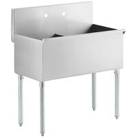 Regency 36" 16-Gauge Stainless Steel Two Compartment Commercial Utility Sink - 18" x 18" x 14" Bowl