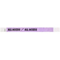 Carnival King Light Purple "ALL ACCESS" Disposable Tyvek® Wristband 3/4" x 10" - 500/Bag