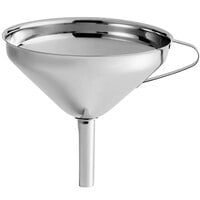 Choice 16 oz. 5 1/2" Stainless Steel Wide Mouth Funnel with Handle