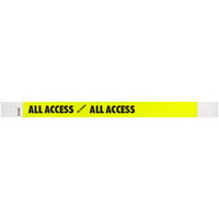 Carnival King Highlighter Yellow "ALL ACCESS" Disposable Tyvek® Wristband 3/4" x 10" - 500/Bag