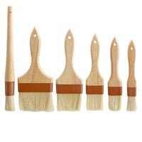 6-Piece Boar Bristle Pastry / Basting Brush Set with Wood Handles