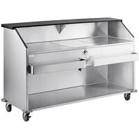 Regency 76" Basic Stainless Steel Portable Bar with Two Removable Speed Rails and Ice Bin