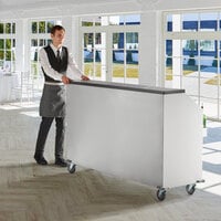 Regency 76 inch Basic Stainless Steel Portable Bar with Two Removable Speed Rails and Ice Bin