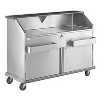 Regency 63 inch Standard Stainless Steel Portable Bar with Two Removable Speed Rails, Ice Bin, and Removable Ice Bin Cover