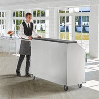 Regency 63 inch Basic Stainless Steel Portable Bar with Two Removable Speed Rails and Ice Bin