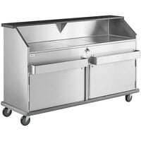 Regency 76" Standard Stainless Steel Portable Bar with Two Removable Speed Rails, Ice Bin, and Removable Ice Bin Cover