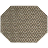Front of the House Metroweave 14" x 11" Bronze Honeycomb Woven Vinyl Octagon Placemat - 12/Pack