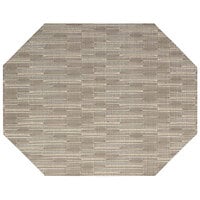 Front of the House Metroweave 14" x 11" Tan Rush Woven Vinyl Rectangle Placemat - 12/Pack