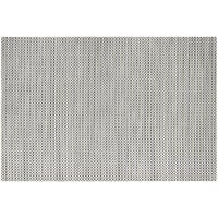 Front of the House Metroweave 24" x 16 1/4" Silver Basketweave Woven Vinyl Rectangle Placemat / Liner - 12/Pack