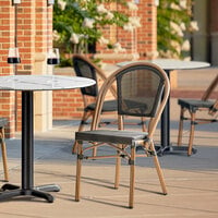 Lancaster Table & Seating Black Teslin Outdoor Side Chair