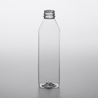 32 oz. Customizable Tall Square Milkman PET Clear Bottle - 104/Case