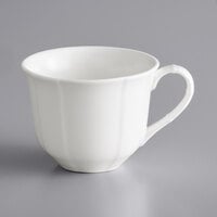Acopa Condesa 6 oz. Pearl White Scalloped Porcelain Cup - Sample