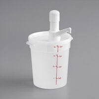 Choice Condiment Pump Kit with 1 oz. Fixed Nozzle Pump and 4 Qt. Round Translucent Container with Lid
