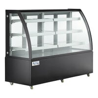 Avantco BCTD-72 72" Black 3-Shelf Curved Glass Dry Bakery Display Case with LED Lighting