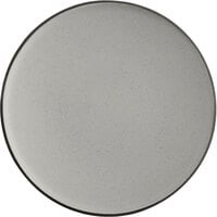 Acopa Apollo 6 1/2" Matte Grey and Black Coupe Melamine Plate - 12/Pack